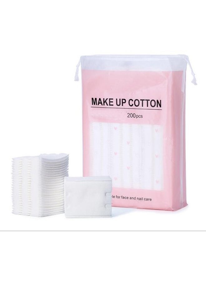 SYBL 200 قطعة من وسادات القطن العضوي النقي لإزالة المكياج للوجه، وسادات تنظيف مربعة خالية من الوبر، قطع قطنية، فوف للوجه، لتنظيف البشرة والعناية بها - Image 1